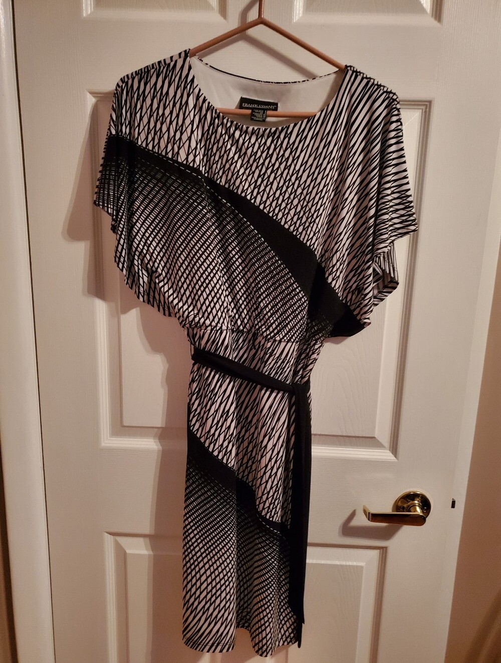 Frank Lyman Design Black and White Graphic Midi Dress